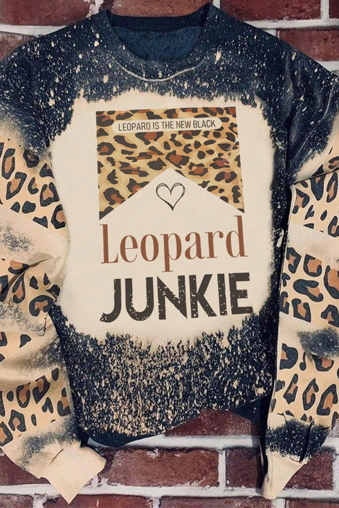 Black Leopard Junkie Crew Neck Sweatshirt